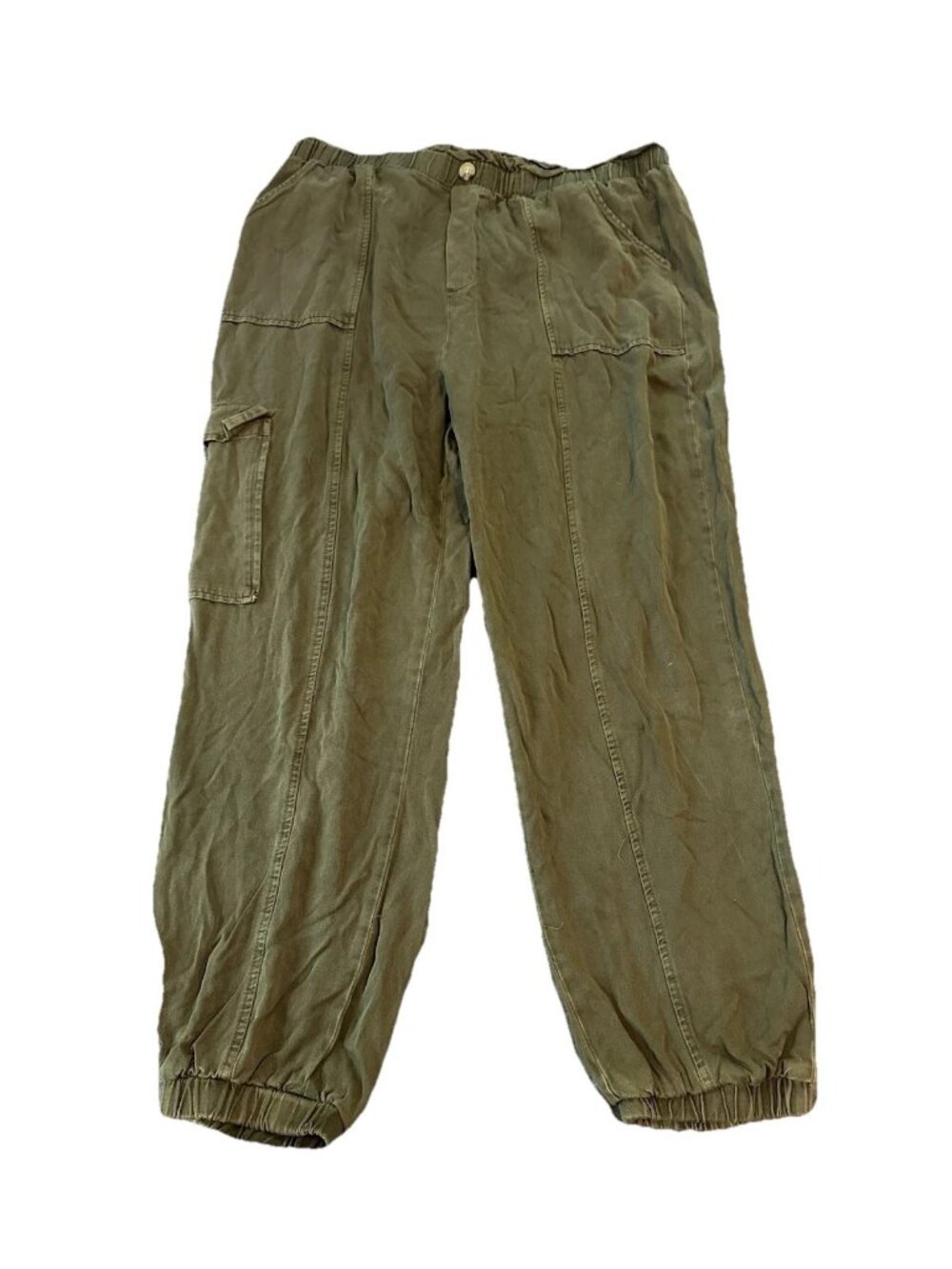 Y2K Aeropostale Cargo Jogger‎ Pants Women XL Paperbag Waist Olive Green Boho